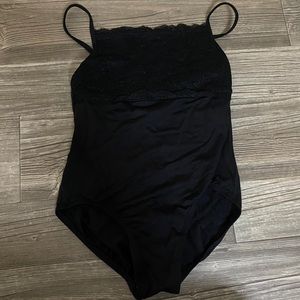Suffolk Black Lace Camisole Leotard, S
